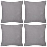 Set de 4 huse pentru perne decorative, vidaXL, Bumbac, 80 x 80 cm, Gri