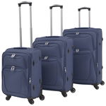 vidaXL Set de trolere din material textil, 3 buc, bleumarin, vidaXL