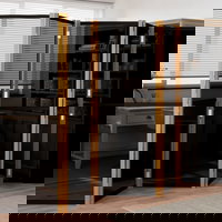 Gossi paravan de camera cu 5 panouri, negru, 350x180 cm, Gossi