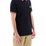 Moncler Basic Polo Shirt With Logo Patch BLUE