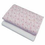 Kidsdecor - Set cearceafuri "Pink Moon" patut bebelus 60x120 cm, cu elastic, din bumbac