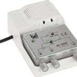 Amplificator profesional CATV putere marita cu 2 iesiri pentru interior, castig 24 dB, cale inversa internet , Alcad AI-200, 