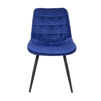 Scaun living din catifea si cadrul metalic  BUC 206 bleumarin