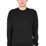 Versace Jeans Couture Sweatshirt With Logo Embroidery BLACK, Versace Jeans Couture