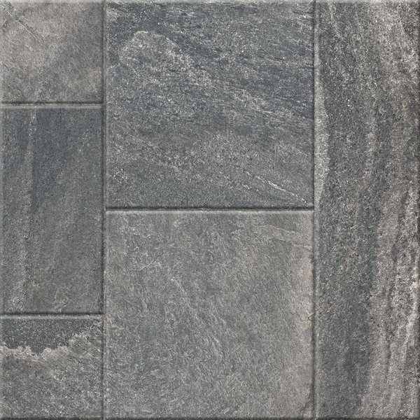 Gresie exterior/interior portelanata Kai Santana Mix Antracit, antracit, mat, aspect piatra, clasa aderenta R10, PEI 5, 8.5 mm, 60 x 60 cm, KAI