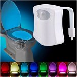 Lampa LED pentru toaleta cu senzor de miscare, iluminare in 8 culori, AVX