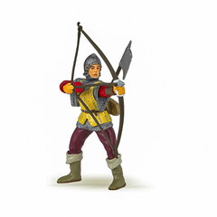 Figurina Papo The Medieval Era – Cavaler cu arc, in armura rosie, Papo