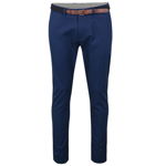 Pantaloni chino slim fit albastri cu curea - Selected Homme Yard