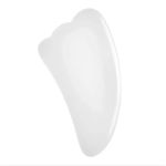 Aparat Masaj Facial si Corporal - Piatra Gua Sha din Jad Alb - 10 cm, Inovius