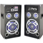 Set Boxe Karaoke Party , Diametru Difuzoare 8 Inch (20cm ) , Putere 300w Rms , Cu Cititor Usb Si Sd Card ,aux In, IBIZA