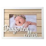 Rama foto din lemn, cu text "Dragostea mea". 16 cm, BV