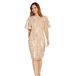 Imbracaminte Femei Adrianna Papell Sequin Embroidered Midi Dress Light Champagne