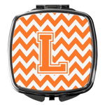 Caroline`s Treasures Litera L Chevron Orange și oglinda compactă albă Alb, 