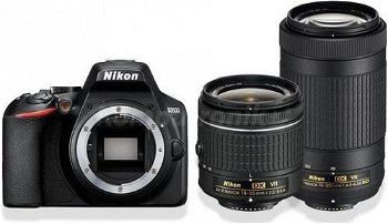 Aparat foto D-SLR Nikon D3500 Black + Obiectiv AF-P VR Nikkor 18-55mm + Obiectiv AF-P VR Nikkor 70-300mm