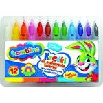 Set 12 creioane colorate pentru fata, culori non alergice, Bambino
