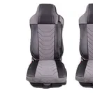 Set huse scaune camion compatibile DAF XF105 XF106 euro 6 2012->, piele ecologica cu catifea, negru cu gri