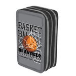 PENAR NEECHIPAT CU 3 FERMOARE, DIMENSIUNE 20 X 6 X 13 CM, MOTIV BASKETBALL, Herlitz