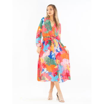 Rochie Dama Sunnyday Roz cu Verde, K.K.E