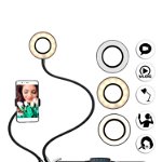 Selfie Ring Light cu suport pentru telefon mobil, pentru chat, video live stream