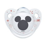 Suzeta Nuk Disney Mickey silicon 6-18 luni M2 transparentroz, NUK