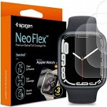 Set 3 folii protectie transparenta TPU Spigen Neo Flex compatibil cu Apple Watch 7 45mm