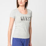 GUESS JEANS, Tricou cu imprimeu logo, Negru