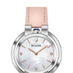 Ceasuri Femei Bulova Womens Rubaiyat Diamond Quartz Analog Watch 35mm - 001 ctw Pink