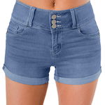 W548-4 Pantaloni scurti din denim simpli, 