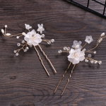 Accesoriu Par Mireasa - Ace Coc si Piepten Faux Pearl & Flower - 3 buc, Birdye Bride