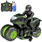 Jucarie motocicleta Drift Stunt, rotatie 360 grade, control prin telecomanda, 2.4GHz, 20m, Verde, RT24-A RCO, Rco