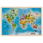 Puzzle cu rama - Harta Lumii