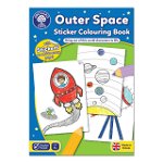 Carte de colorat cu activitati in limba engleza si abtibilduri In Spatiu OUTER SPACE, Orchard Toys, 2-3 ani +, Orchard Toys