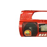 Radio Portabil cu Lanterne Fepe FP-323RC, MP3 player, USB, SD / TF CARD, Acumulator, Display LCD, Functie inregistrare, Telecomanda, Rosu