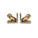 Set 2 suporturi carti polirasina auriu vintage Bulldog 31 cm x 9 cm x 14 cm, Decorer