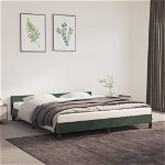 vidaXL Cadru de pat cu tăblie, verde închis, 160x200 cm, catifea, vidaXL