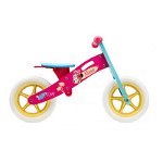 Bicicleta fara pedale Pegas Seven, 12 inch, 2-6 ani, furca fixa, cadru din lemn, jante spuma, model Minnie Mouse, PEGAS