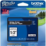 Etichete laminate Brother TZE335 White on Black, 12mm, Brother