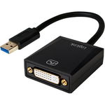 CABLU video LOGILINK, adaptor USB 3.0 (T) la DVI-I DL (M), 10cm, rezolutie maxima Full HD (1920 x 1080) la 60 Hz, negru