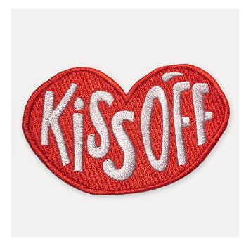 Patch în formă de buze U Studio Design Kiss Off, 8,5 x 11 cm, roșu