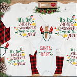 Set de tricouri personalizate Family mama, tata  si copii cu tematica de Craciun, Best Christmas