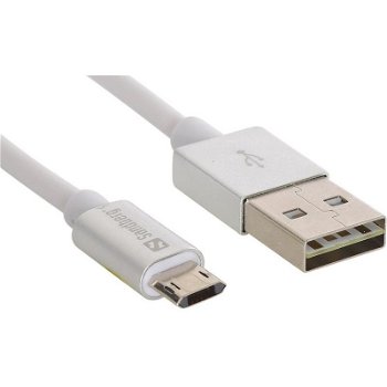 Cablu periferice Sandberg USB 3.1 Male tip C - microUSB 2.0 Male tip B, 1m, alb