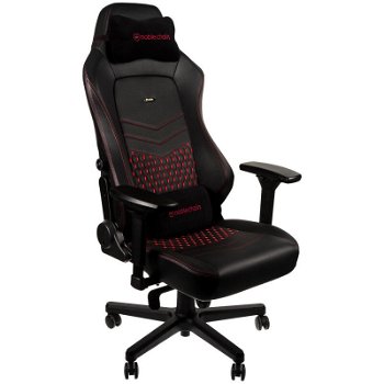 NobleChairs HERO Real Leather Black/Red (NBL-HRO-RL-BRD-SGL)
