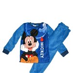 Pijama din pluss, poliester, Mickey Mouse, albastra, Disney