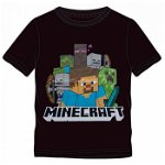 Tricou Minecraft Jinx Creeper,  6 ani 116 cm, negru, maneca scurta, baieti,