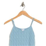 Imbracaminte Femei Minnie Rose V-Neck Cable Knit Cashmere Blend Camisole Dusty Blue