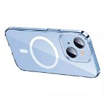 Husa Smartphone Baseus Crystal Series Magnetic Case compatibila cu iPhone 14 Plus, transparenta, antiamprenta, BASEUS
