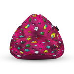 Fotoliu units puf bean bag tip para xl, impermeabil, indoor/outdoor, sac interior, cu maner, 90 x 85 x 65 cm, among us magenta