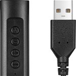Adaptor audio USB pentru casti 3.5mm Sandberg 134 17, 1.5m, negru, Sandberg