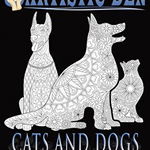 Cats and Dogs Coloring Book For Adults ( Floral Tangle Art Therapy) (Volume 2)