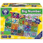Puzzle de podea Invata numerele (de la 1 la 20) BIG NUMBER JIGSAW, Orchard Toys, 2-3 ani +, Orchard Toys